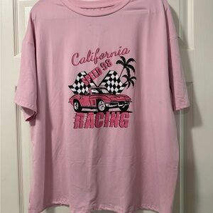 SHEIN Pink California Racing Tee